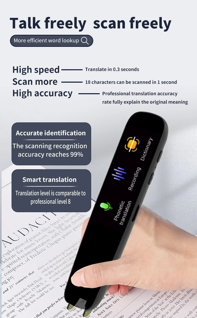 Learning props, scanning translation pen supports translation in over 100 languages