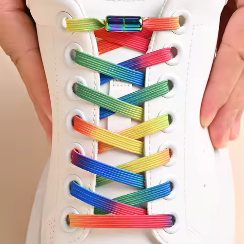 1Pair No Tie Shoe Laces Colorful Buckle Shoelaces Pearl Light Colorful Fashion Without Ties Elastic Laces Sneaker Kids Adult - Image 12