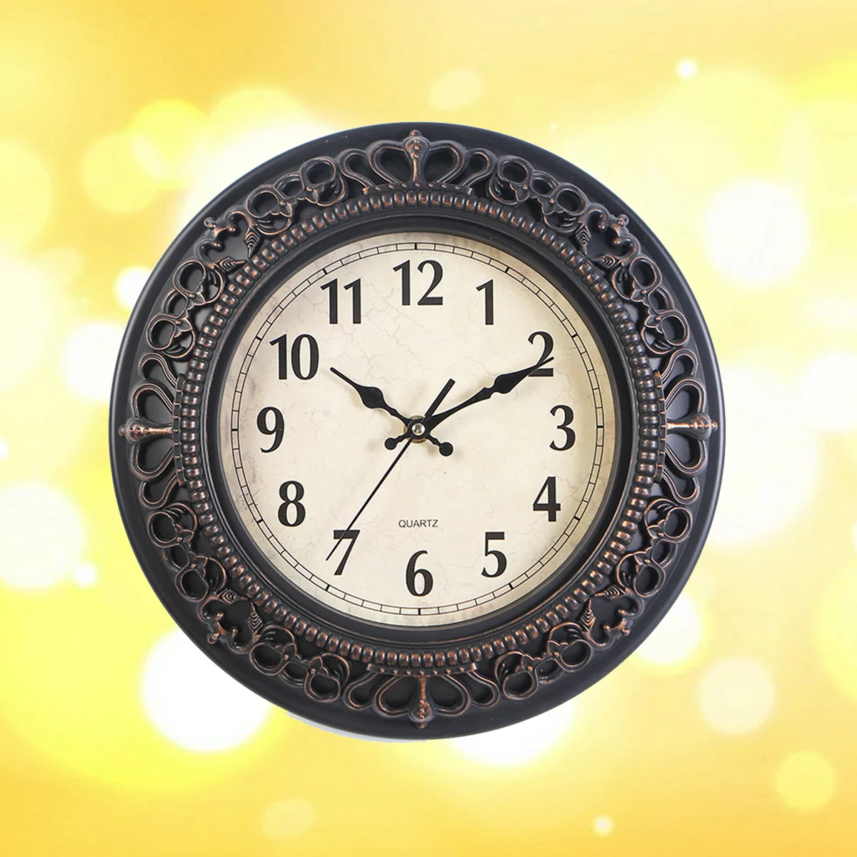 

Vintage Dial Clock European Round Carved Silent Clock 3D Large Decorative Wall Clock for Living Room Bedroom Kitchen(Bronze)