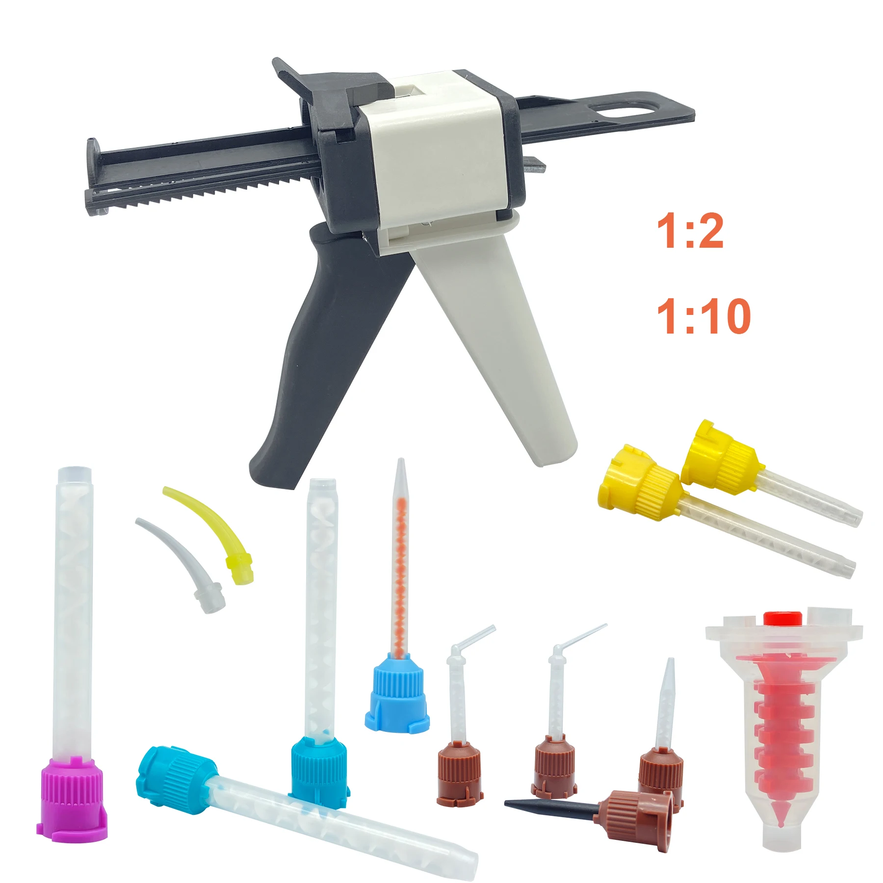 

50pcs/Bag Dental Mixing Tips Impression Materials Lab Denture Laboratory Color Tubes Disposable Silicone Rubber Mix Head Dentist