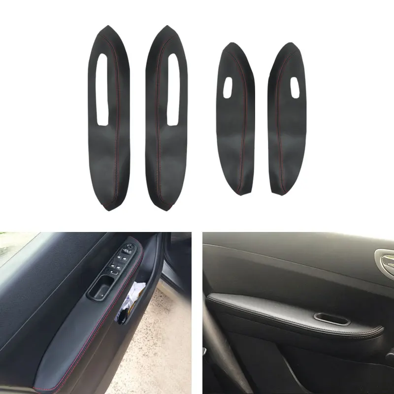 Microfiber Leather Car Door Armrest Panel Protective Cover For Peugeot 307 2004 2005 2006 2007 2008 2009 2010 2011 2012 2013