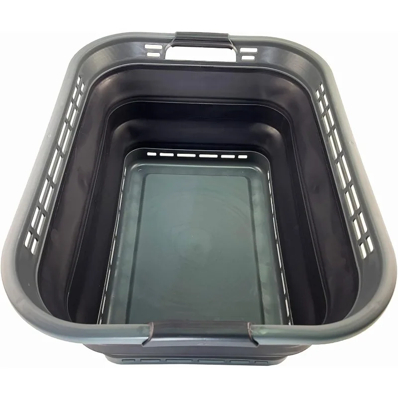 

Складная пластиковая корзина для белья 42 л (11 галлонов) — складной всплывающий контейнер/органайзер для хранения — портативная стирка