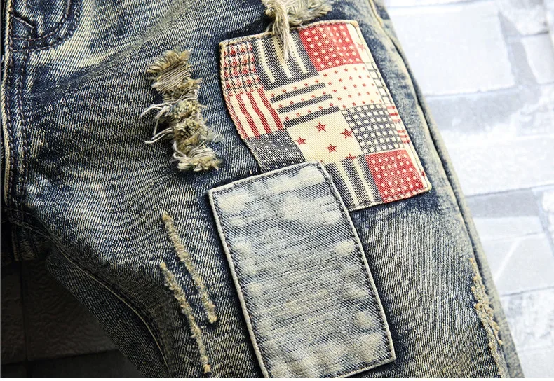 Wysokiej jakości męskie letnie spodenki jeansowe z dziurami Dżinsy męskie Proste spodenki retro Dżinsy męskie Kowbojskie spodenki do kolan Rozmiar 40. — zdjęcie 4