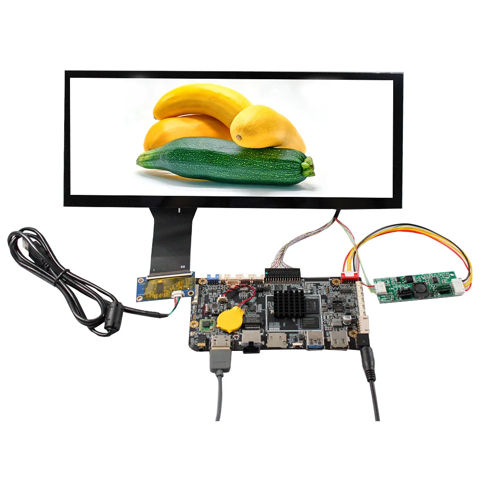 Android 11 LCD-controllerkaart en 12,3 inch VSD123IA-01D HSD123KPW1 1920x720 LCD-aanraakscherm