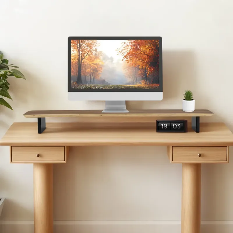 Modern Design Wooden Computer Stand Adjustable Stand Desktop Heightening Stand Study Office Storage Table