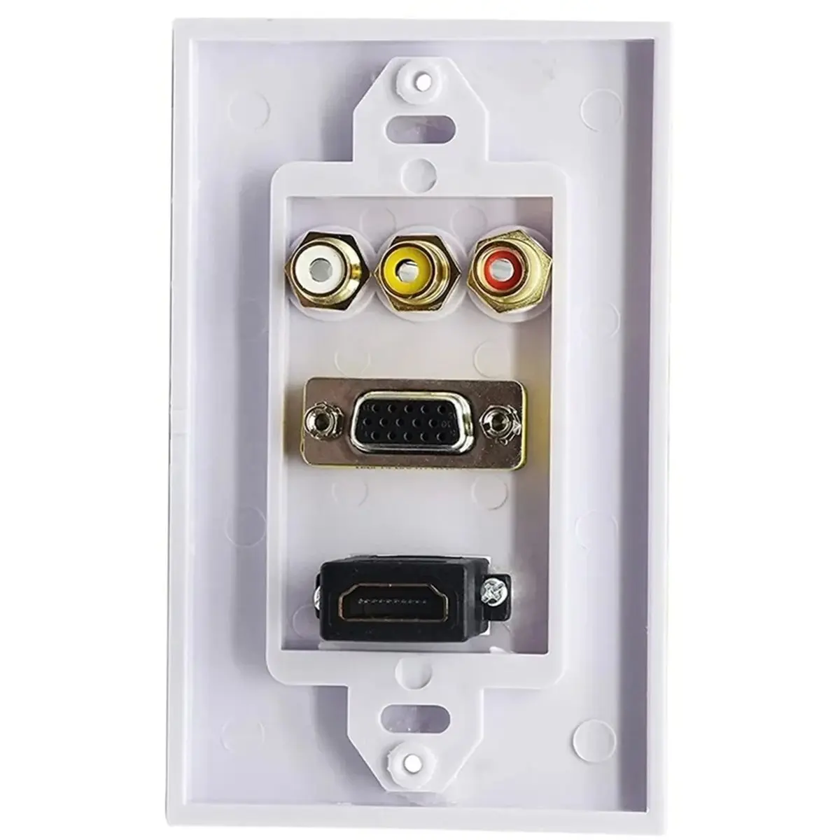 update. HDMI-Compatible VGA 3RCA Combo Home TV AV Outlet Audio Video Wall Plate Face Cover Plate Panel