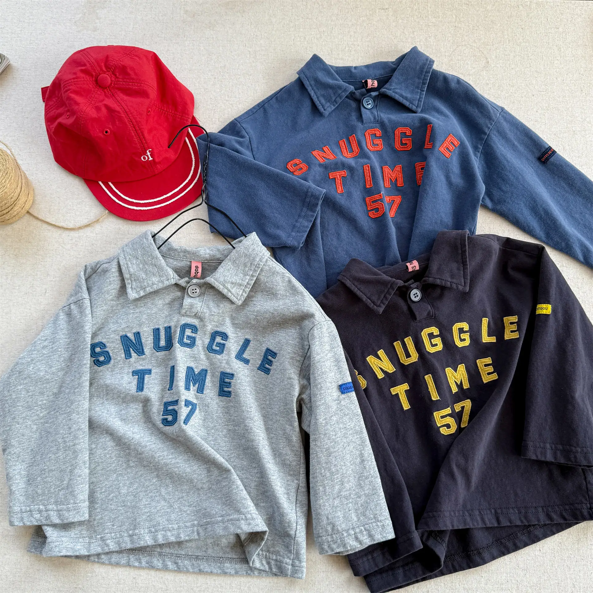 

2025 Autumn Kids Long Sleeve T-Shirt Korean Style Baby Boys & Girls Collar Sweatshirt Cotton Casual Tops 1-8 Years