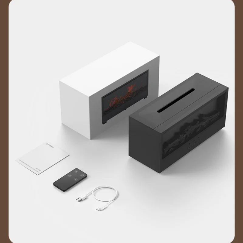 Fireplace Aromatherapy Machine, Air Humidifier, Aromatic Essential Oil Diffusion, LED Light, Remote Control, Creative Gifts