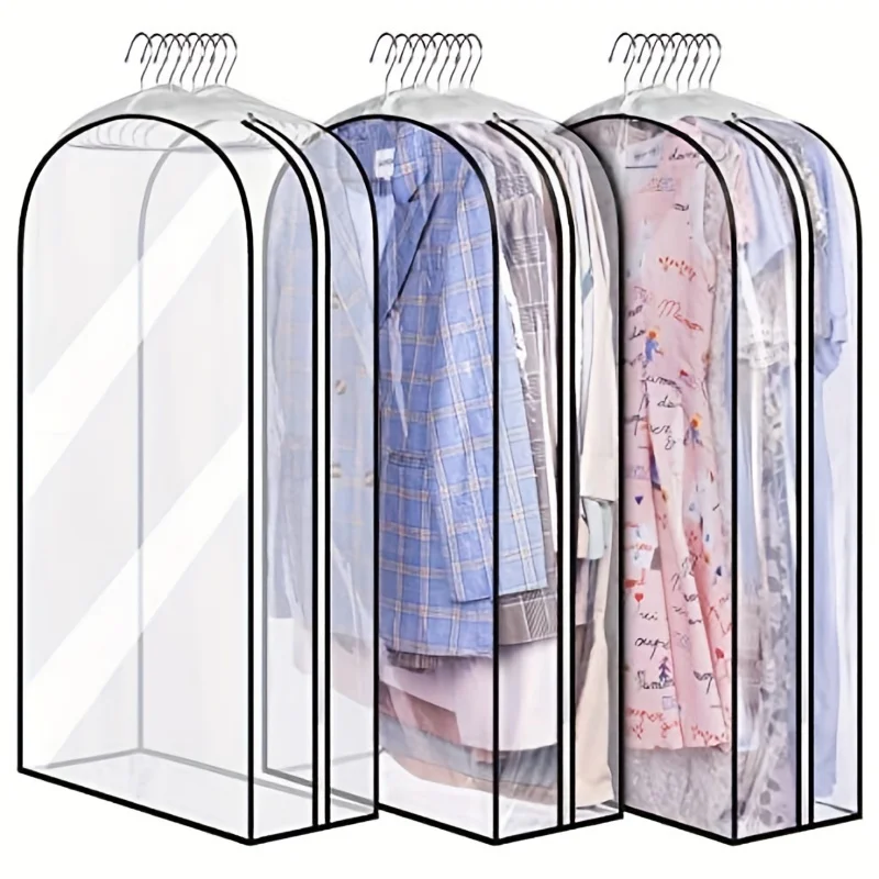 

Transparent Canvas Clothing Bag Large Capacity Clothing Dust Cover Cloth Moisture Proof Dust Proof Storage Bag Home Accessories