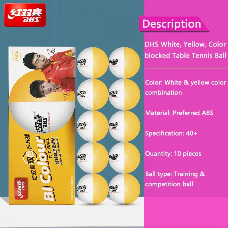 10 Stück/Box DHS Seamed Tischtennisbälle D40+ ABS Neues Material Professionelle ITTF-zugelassene Ping-Pong-Bälle für das Training – Detail 11