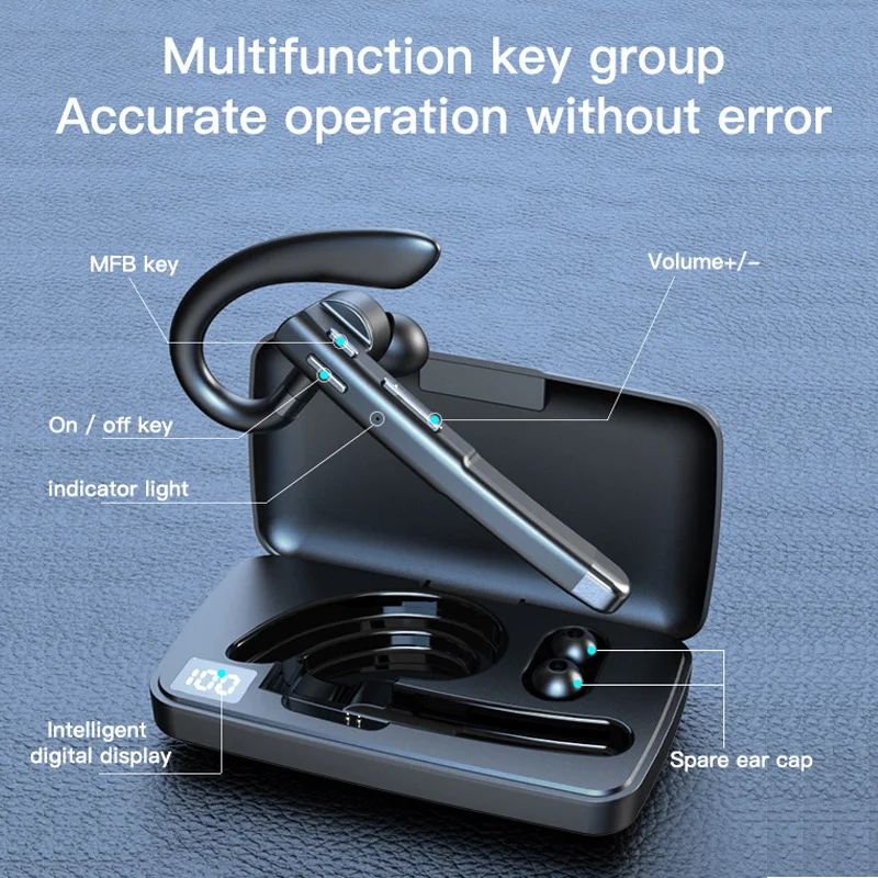 Wireless Bluetooth Headphones With Microphon Earphone ENC Noise Cancelling Handsfree Talking Headset Busines Auriculares Driving image 6