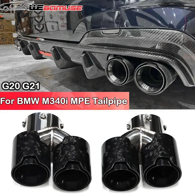 

Quad Car Exhaust Tailpipe For BMW G20 G21 M340i MPE M Performance Exhaust 304 Stainless Steel Muffler Tip Nozzle 2019+