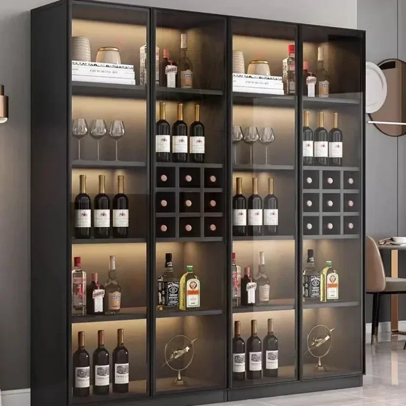 Armario de vino con puerta de vidrio, vitrina de piso de lujo, moderno, nórdico, para el hogar, restaurante, café, Simple, Meuble Vin, muebles de Bar