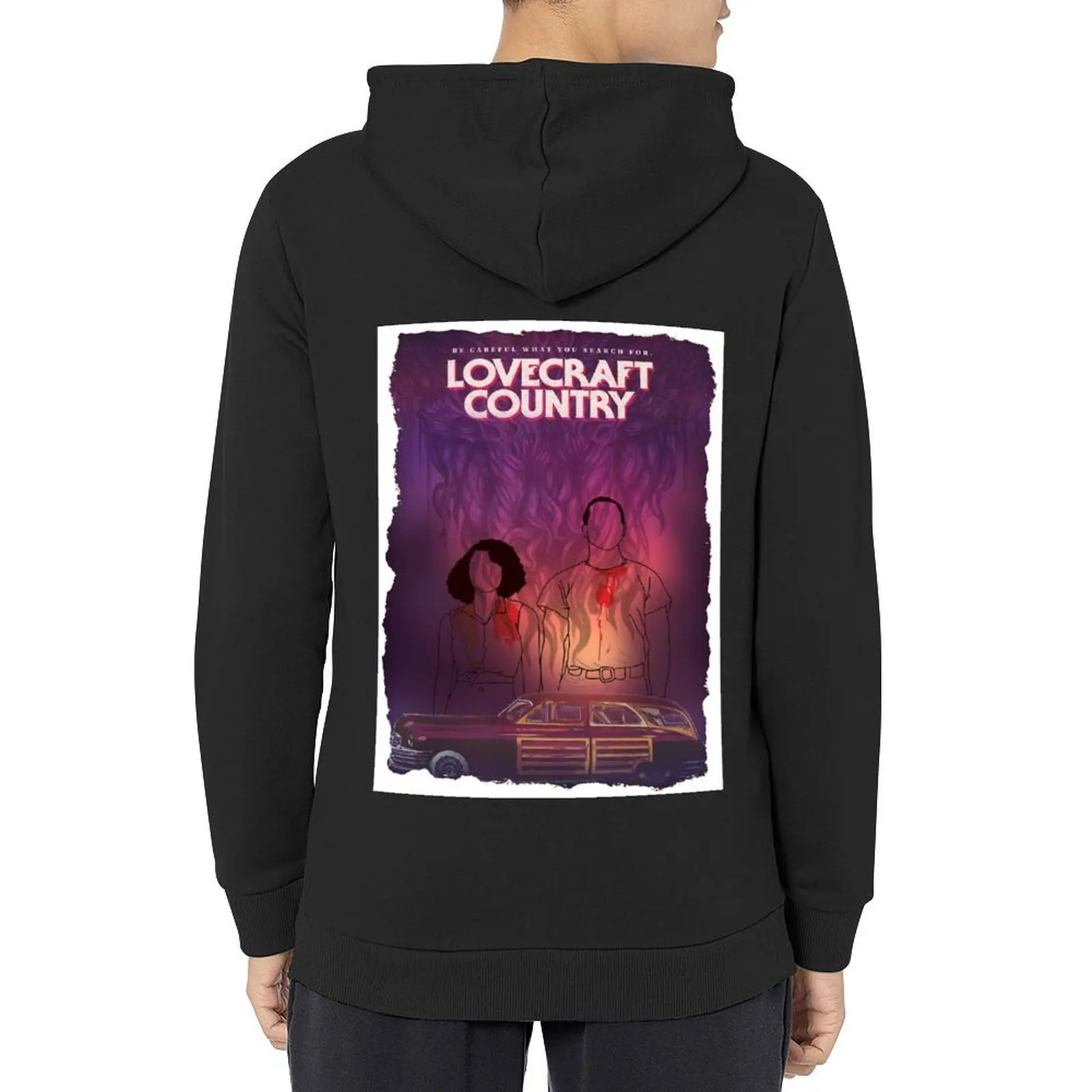 Lovecraft Country الحد الأدنى الفني طباعة هوديي الخريف أزياء الرجال أنيمي ملابس الرجال ارتداء هوديس للرجال
