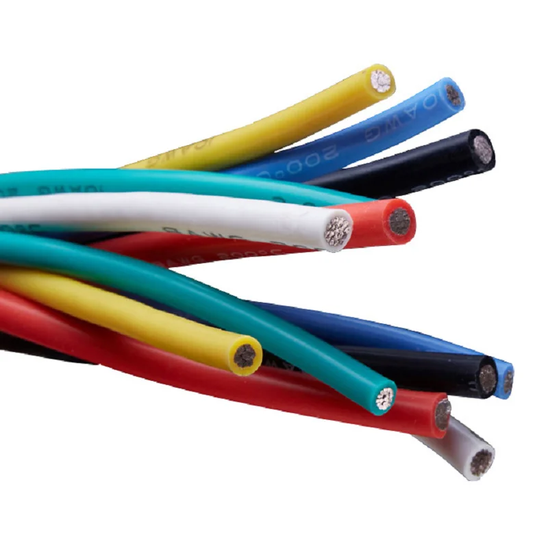 1M Heat-resistant cable 20 18 17 16 15 14 13 12 11 10 8 7 6AWG Ultra Soft Silicone Wire High Temperature Flexible Copper
