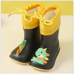 Botas de lluvia impermeables para niño y niña, zapatos clásicos de goma de Pvc, novedad