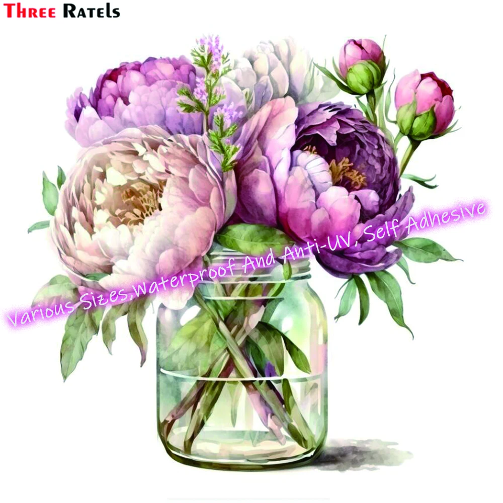 Three Ratels M214 Beautiful Flower for Fuel Tank Cap Trunk Bumper Decoration Stickers