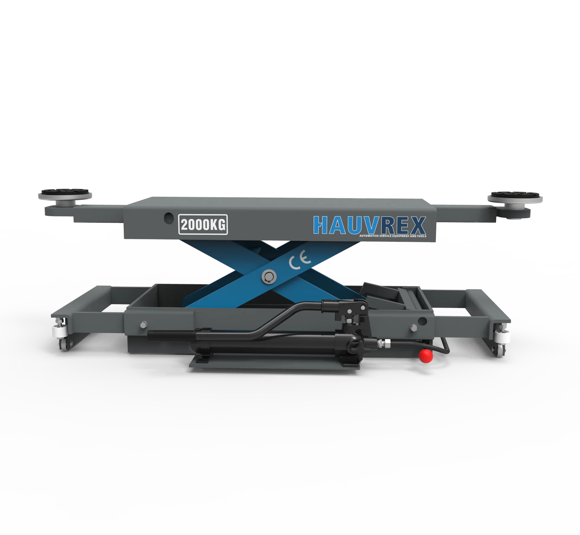 Hauvrex 2.0 Ton Manual Rolling Jack 2000kg High Capacity Scissor Jack For Automotive Garage