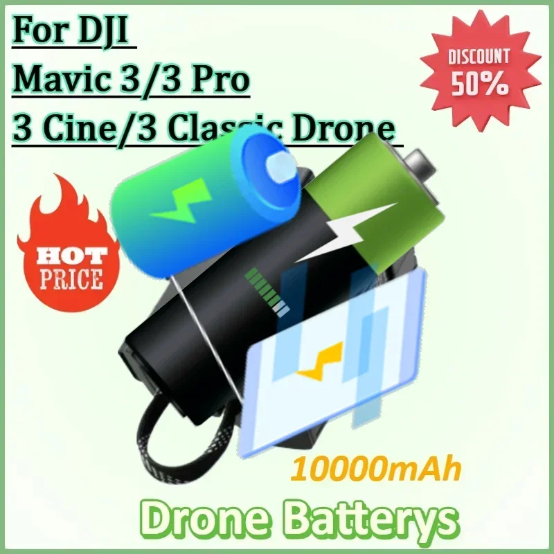 

10000mAh 77Wh for DJI Mavic 3/3 Pro/3 Cine/3 Classic Drone Intelligent Flight Rechargeable Battery Flight Long Time Spare Parts
