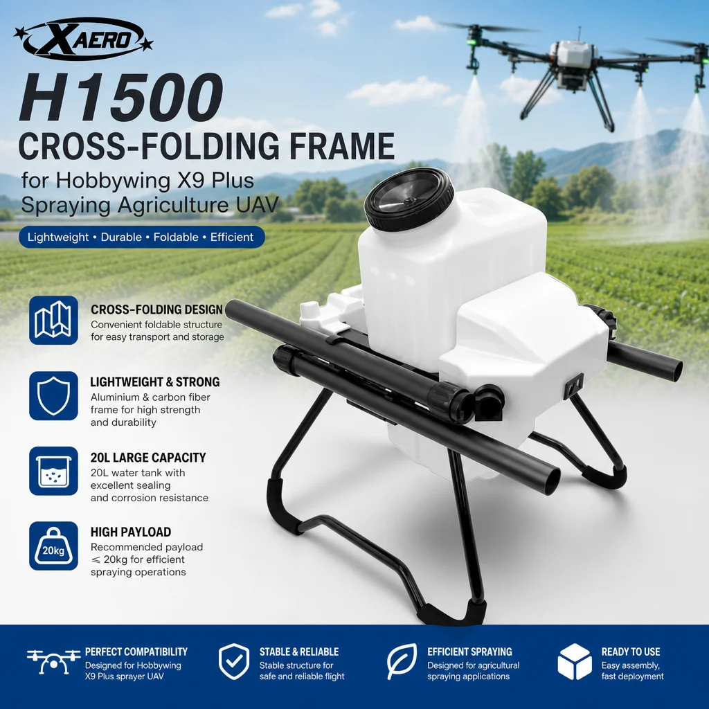 XAERO H1500 20L 20kg Cross Folding Frame for Hobbywing X9 Plus Spraying Agriculture UAV