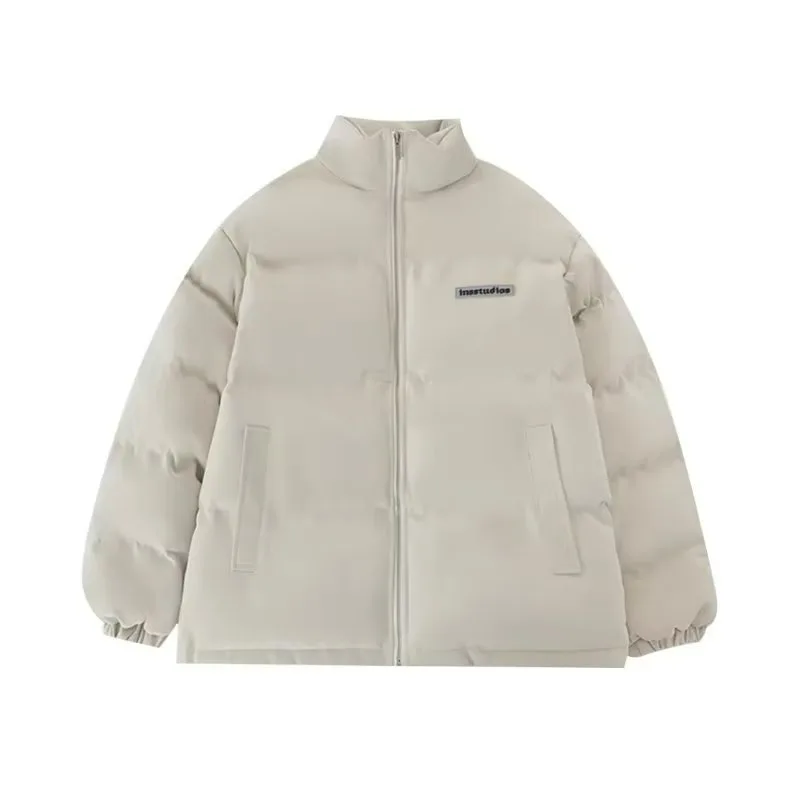 

American Sle Retro Stand Collar Cotton Jaet Men's Winter Faion Loose Casual Versatile Warm New Sle Cotton Coat