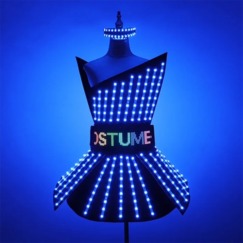 Robe LED à couleur changeante, jupe lumineuse, Costume pour femmes, discothèque, fête, Rave, DJ danseuse, spectacle sur scène, contrôle sans fil USB