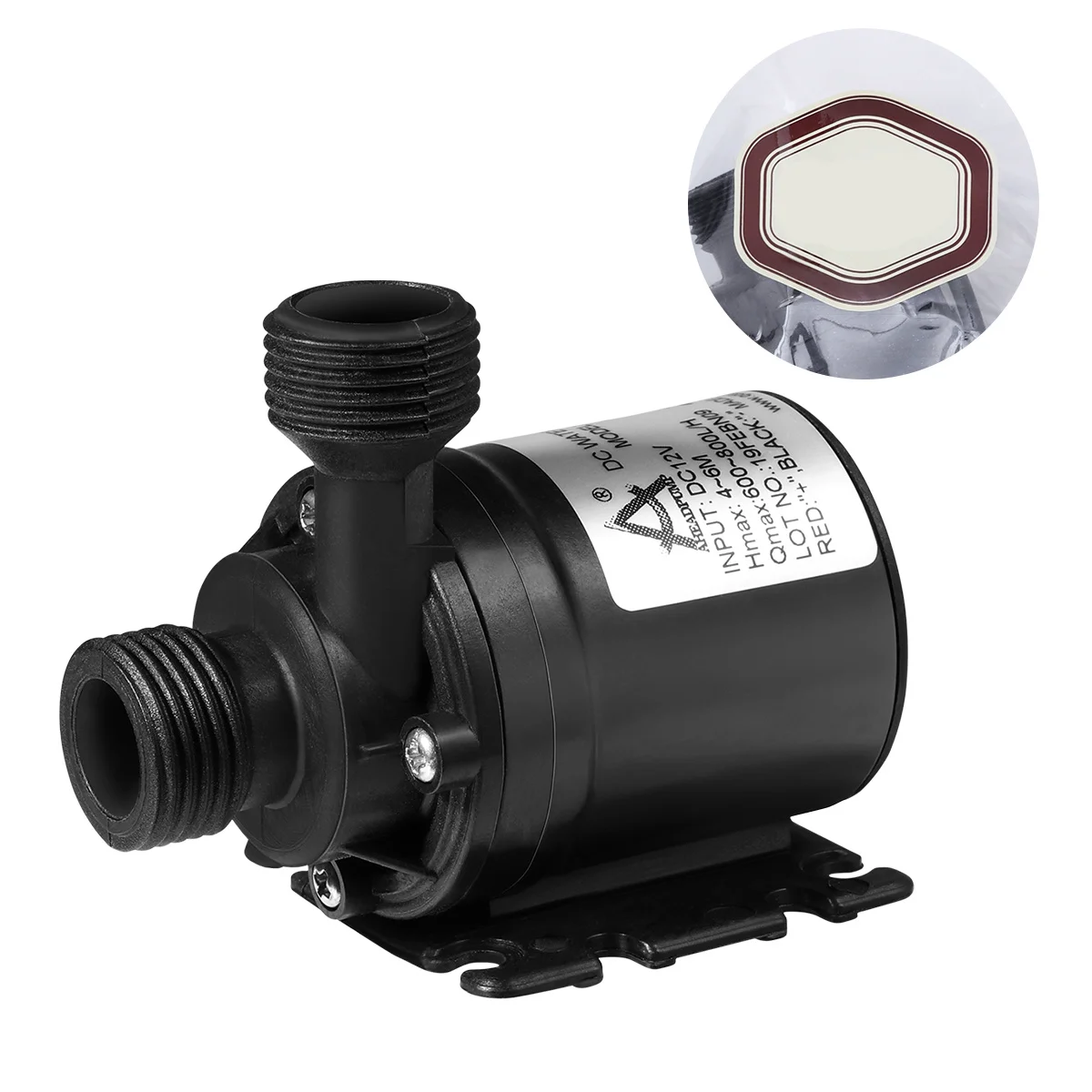 Bomba de Água Submersível Sem Escovas 800L/H 12V para Aquário, Fonte, Piscina, Sistema de Circulação Solar, Mini Submersível