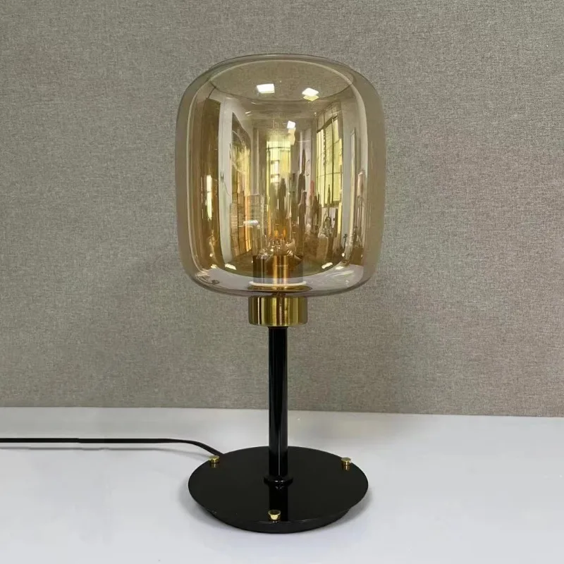 Nordic Minimalist Glass Table Lamps Study Bedroom Bedside Exhibition Hall Hotel Modern Designer