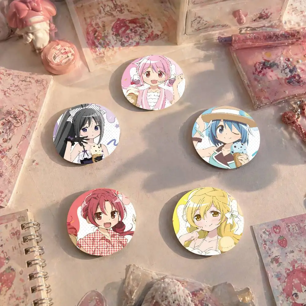 Puella Magi Madoka Magica Ice Cream Tinplate Brooch Figure Icon Badge Handmade Brooches For Backpack Clothes Decoration