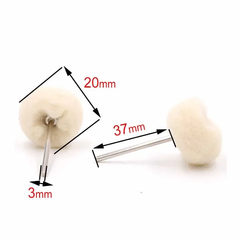 2.35/3 Shank Fine Wool Polishing Head Grinding Jewelry Metals Wheels Buffing Felt Cashmere Ball Brush Rotary Tool Parts