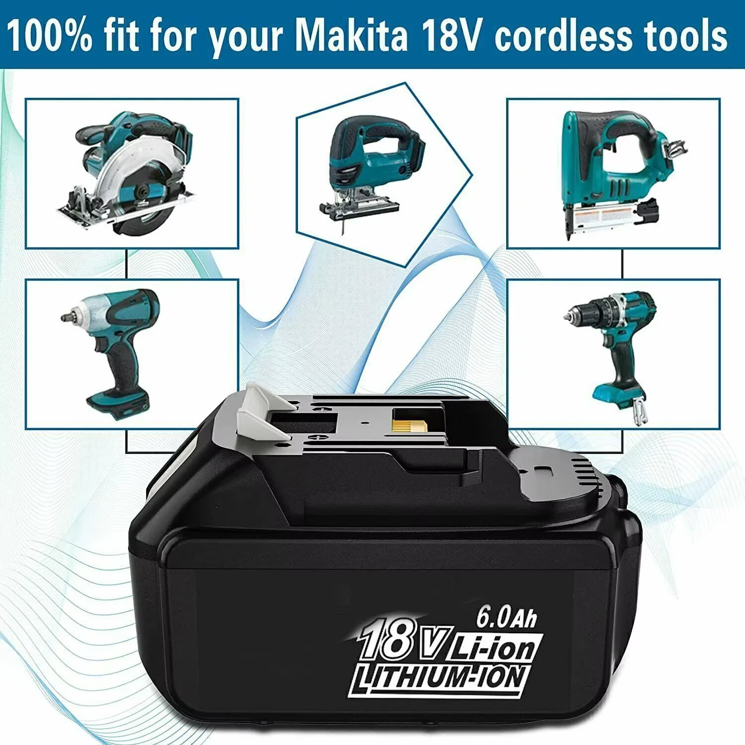 Akumulator Makita 18V 6.0Ah, akumulator do elektronarzędzi Makita BL1830 BL1830B BL1840 BL1840B BL1850 BL1850B — zdjęcie produktu 4
