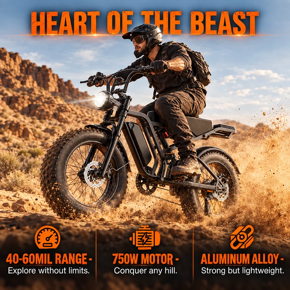 1000W Peak Electric Bike for Adults 48V 15Ah Removable Battery 20 Inch Fat Tire E-bike Dual Suspension All-Terrain Commuter US Stock image 4