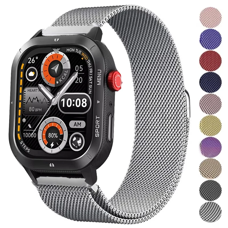 Boucle magn�tique milanaise 20mm 22mm pour HAYLOU IRON NEO Solar 5/Neo, bracelet m�tallique pour montre Haylou 4 4S S8 R8 S6 RS5 2Pro RS4 Plus RT3