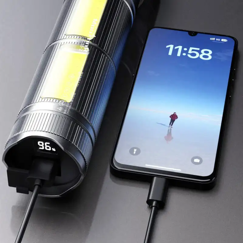 Portable Powerful Long Range Flashlight 4 Modest LED Aluminium Alloy Tactical Flashlights USB Rechargeable waterproof Torch