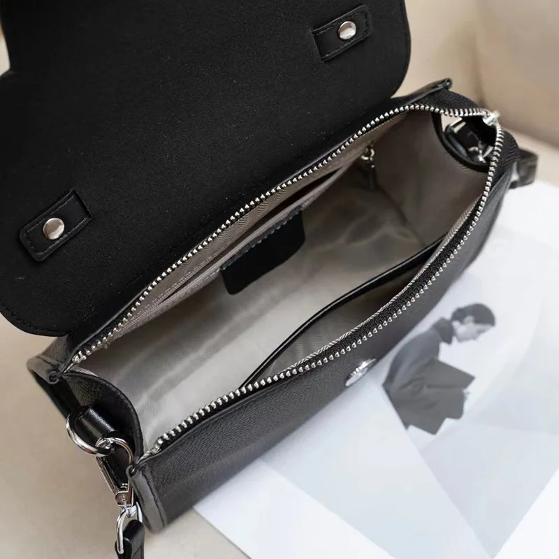 Minimalist Female Soft Genuine Leather Messenger Bags Women Solid Color Square Handbag Fashion Lady Shoulder Bag Flap Pocket New