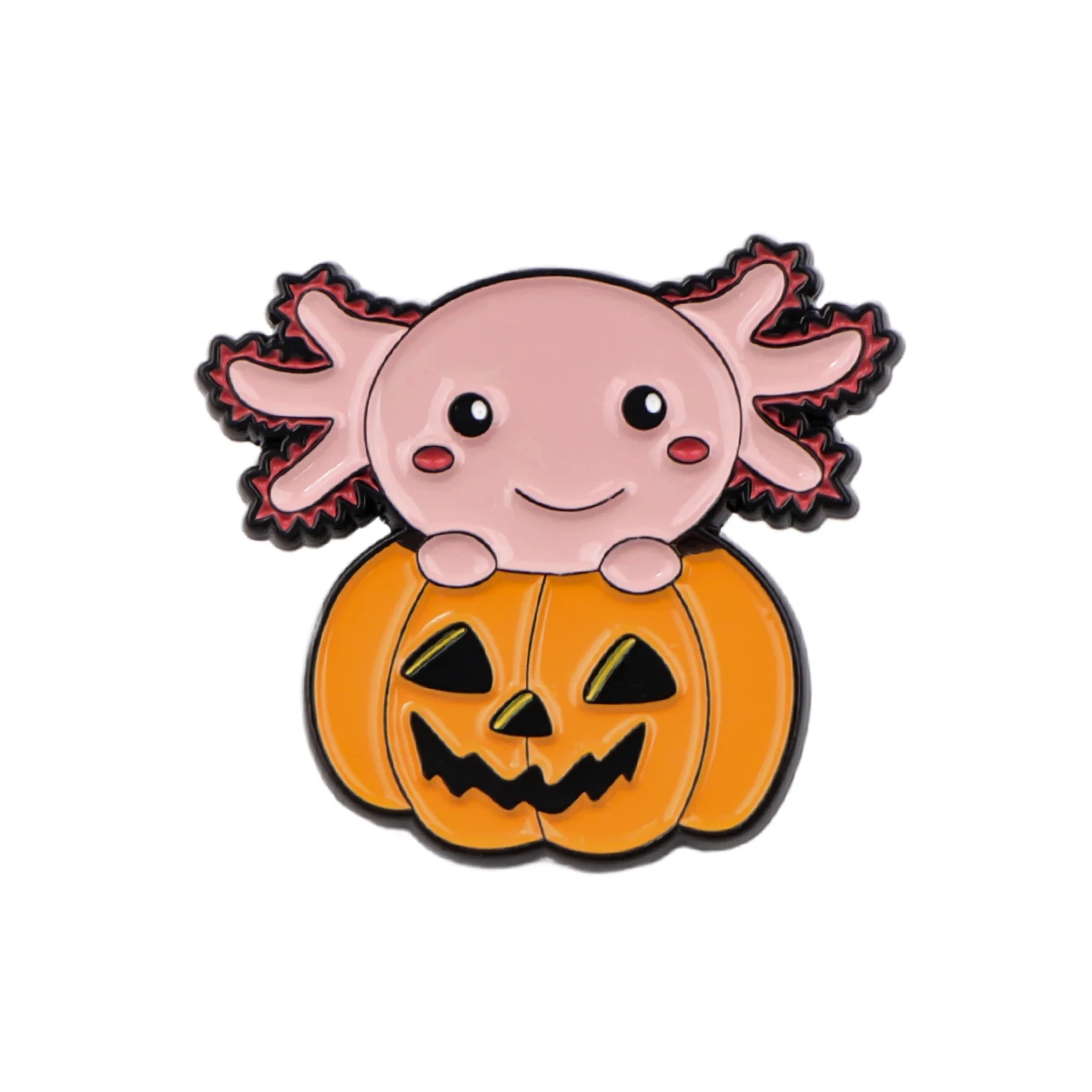 Pumpkin Axolotl Enamel Pin Badges Brooches for Women Lapel Pins for Backpacks Fashion Jewelry Accessories Christmas Gifts