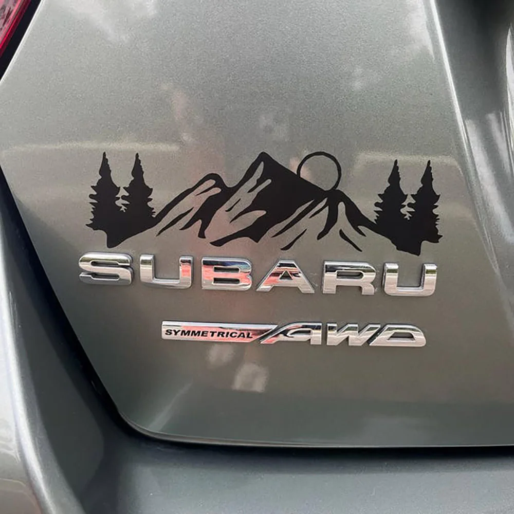 

Mountain and Trees Car Emblem Decals Rear Logo Decor Stickers Accessories For Subaru/Jeep