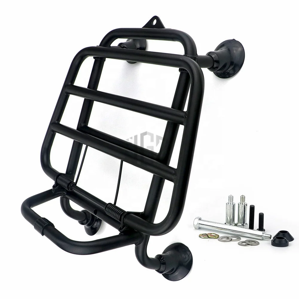 

STLF Motorcycle Stainless Steel Aluminum Front Luggage Bag Rack Bracket Support Holder Chrome Black for VESPA GTS 300 Accessorie