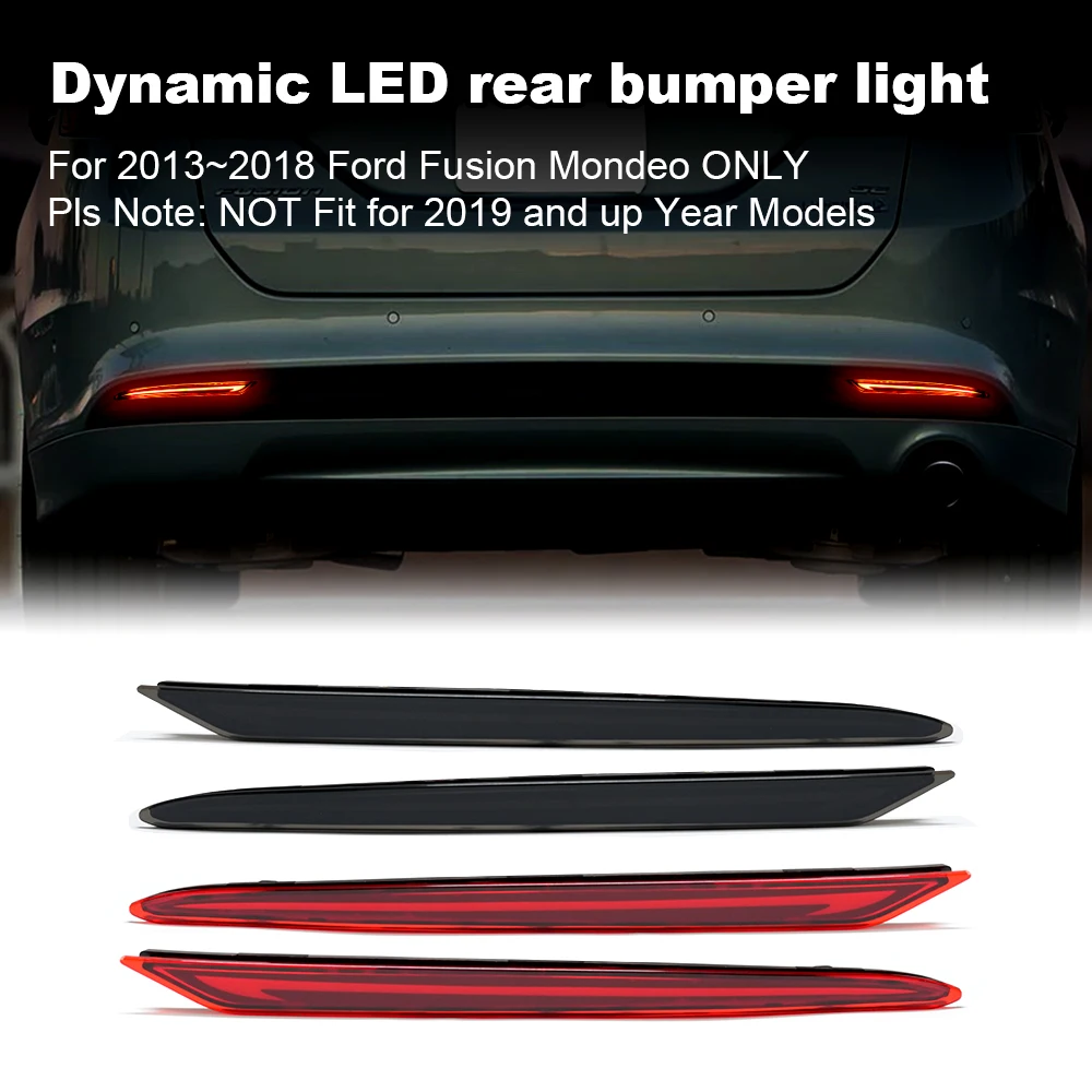 Car Rear Bumper Reflector Light Dynamic Turn Signal Lamp Tail Brake Light For Ford Mondeo Fusion 2013 2014 2015 2016 2017 2018