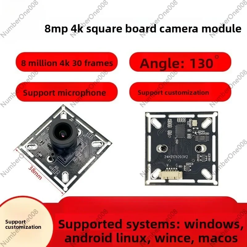 Usb Industrial Camera Module, 8mp Hd Wide-angle Distortion-free Module, 4k