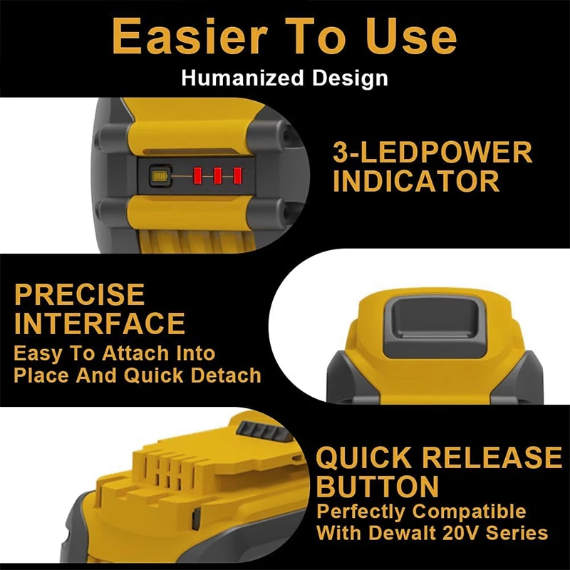 Baterie 60V 9000mAh pro Dewalt DCB609 Náhradní lithium-iontová baterie DCB200 DCB205 DCB606 DCB206 DCB209 DCB182 Baterie pro elektrické nářadí - náhled 4