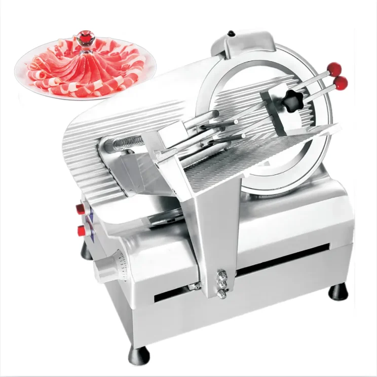 A Electric fully automatic commercial industrial deli bacon beef ham food frozen meat slicer cutter meat cutting slicing machine