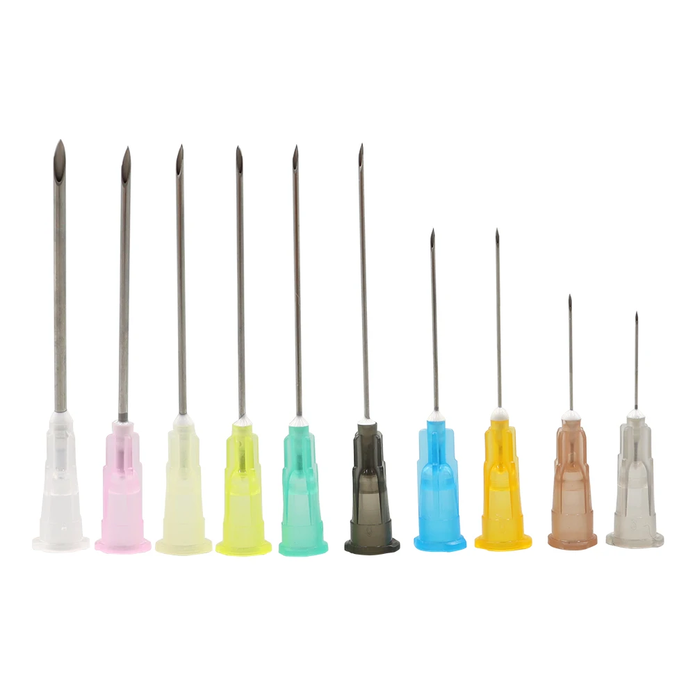 Agulha de Injeção Pontiagudos com Tampa Transparente Cola Ferramenta Seringa Embalada Individualmente Acessórios Dispensadores 50 Pcs