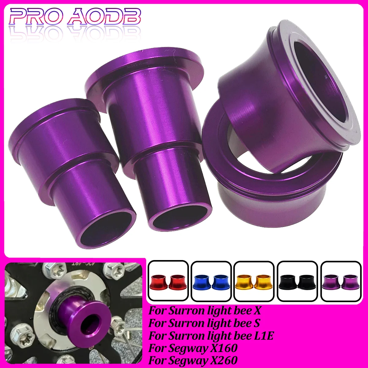 AliExpress PRO AODB CNC Front Rear Wheel Axle Hub Spacers For Surron Light Bee S X Electric Bike Motorcycle Modified Lightweight Parts Accessories