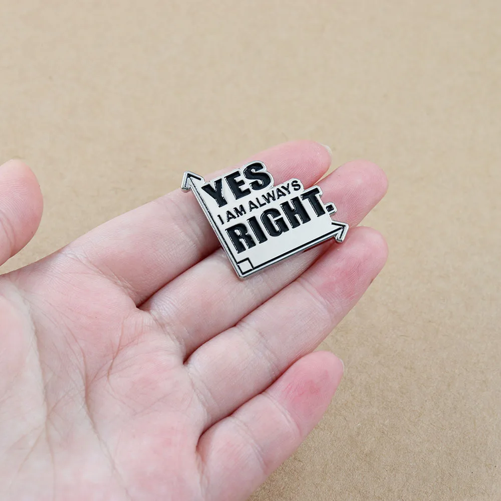 أزياء الفكاهة تعلم عبارة بروش معدني أنا على حق متعة الرياضيات شارة حقيبة ظهر الطالب دبوس التلبيب الديكور