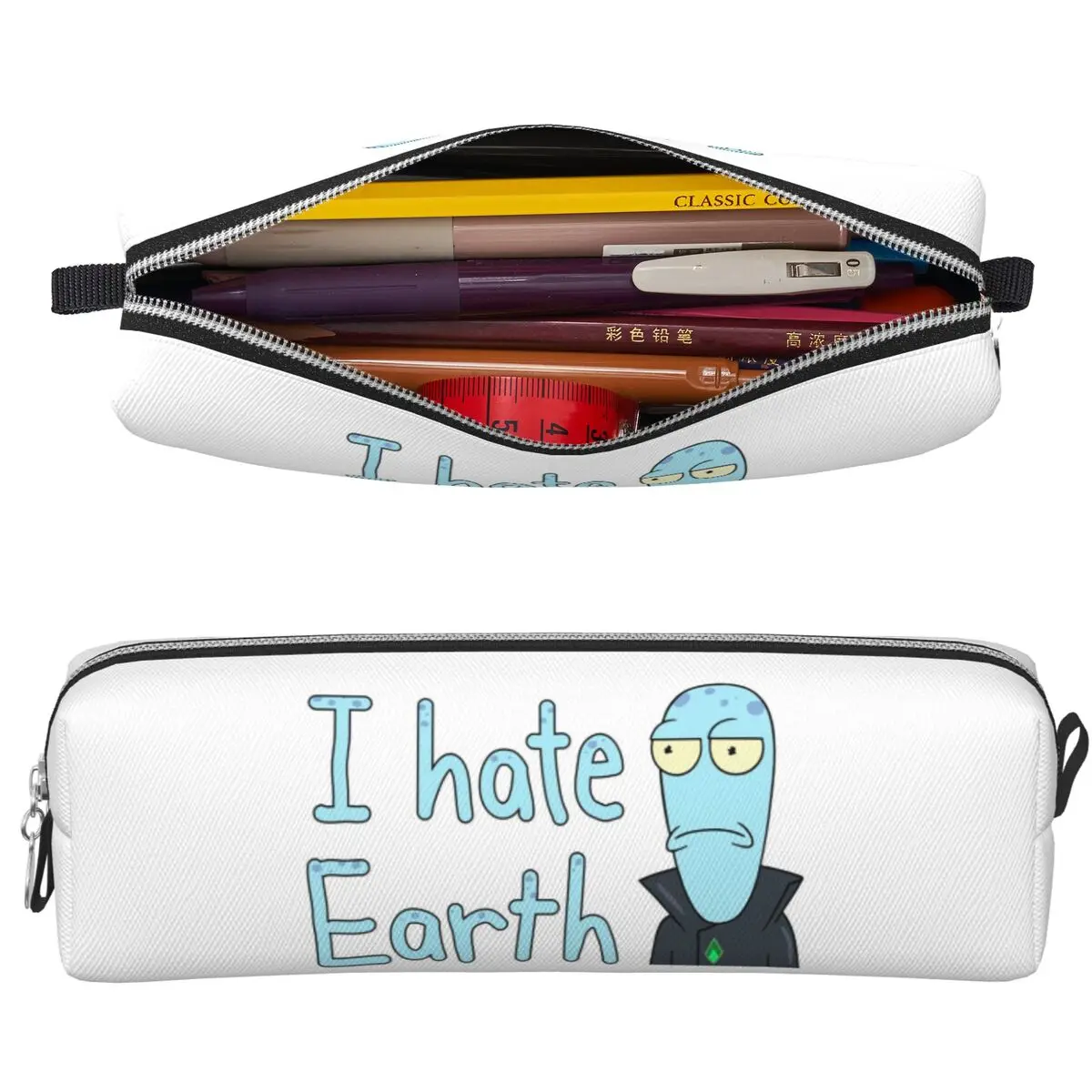 Korvo I Hate Earth Solar Opposites Cartoon Pencil Cases Big Capacity Pen Bags Pen Box For Boys Girls Pencil Pouch Cosmetic bag