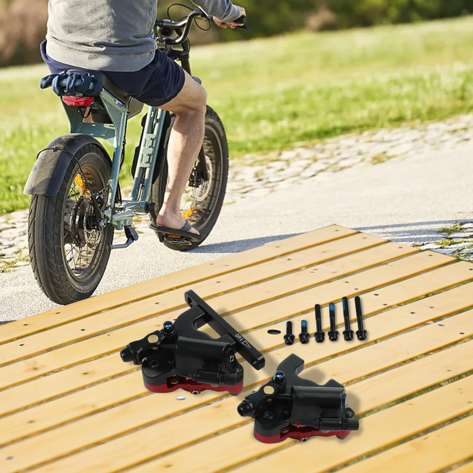 

Complete Set of Front and Rear Clamps Road Bike Mechanical Line Pulling Hydraulic Disc Brake Flat Mount Caliper