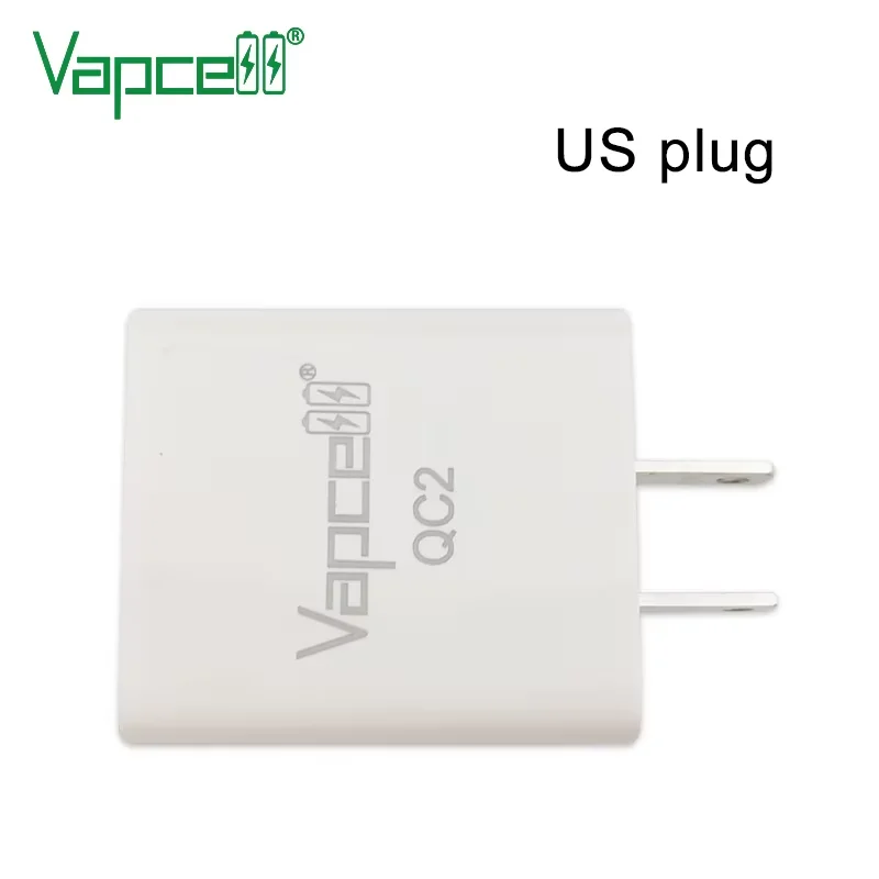 Factory Supply Fast Charge High Quality Vapcell QC2 wall charging adapter USB-A port 5v 2A 100-240v For Personal Use