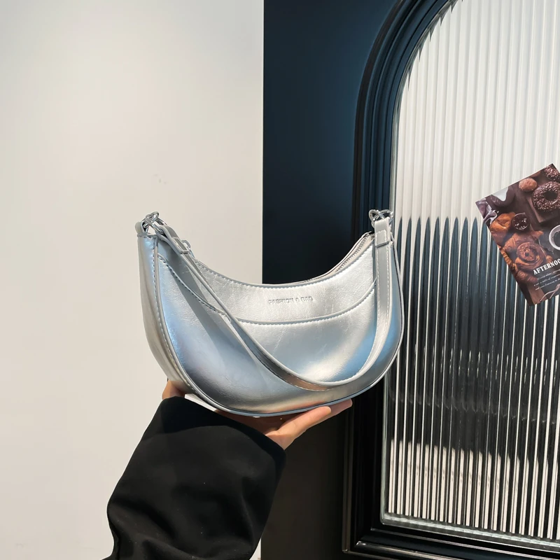 

2025 High Quality Bags for Women PU Hobo Bags Concise Solid Color Zipper Elegant Fashion Trend Shoulder Bags Crossbody Bag