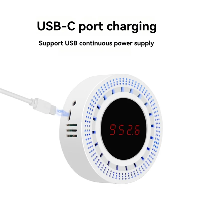 Sensor de pressão atmosférica inteligente ABDE-Tuya com detecção de temperatura e umidade Dispositivo doméstico integrado Tuya